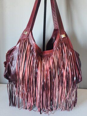 Leather Fringe Shoulder Bag "LIKE NEW"